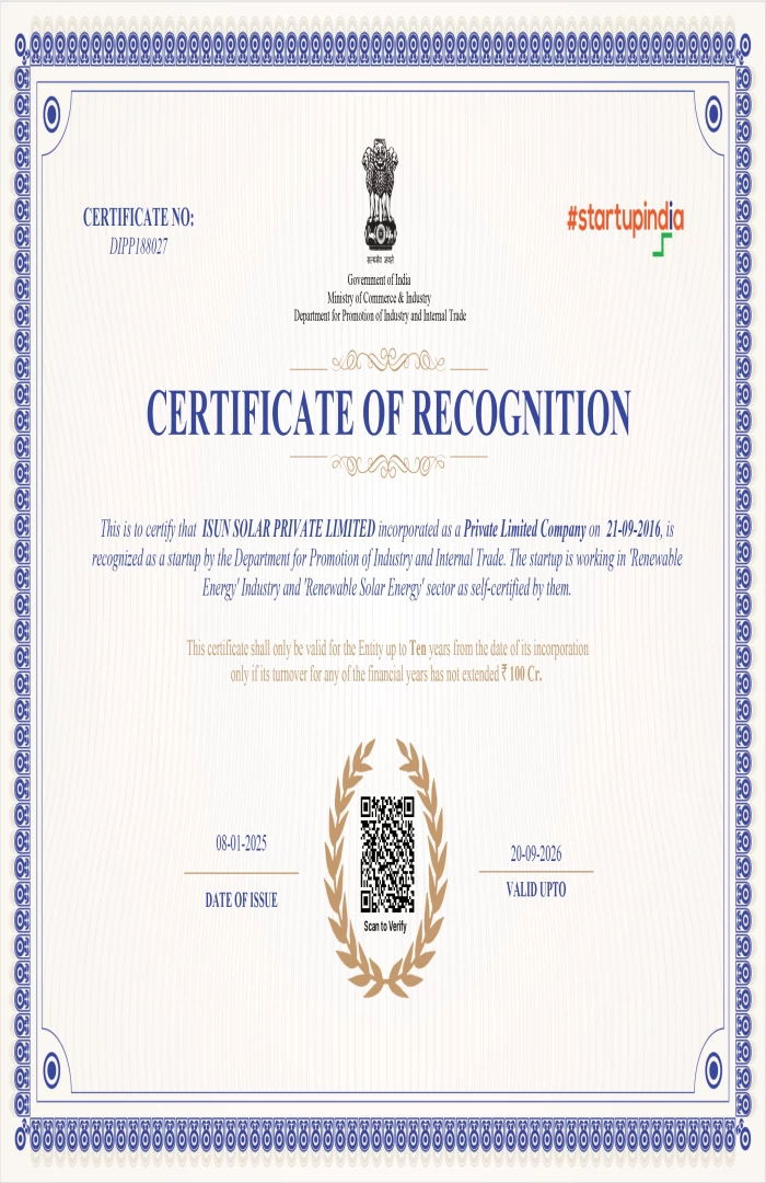 CERTIFICATE OF RECOGNITION